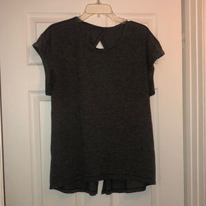 Lululemon SS Grey Keyhole Tie TShirt Size 10